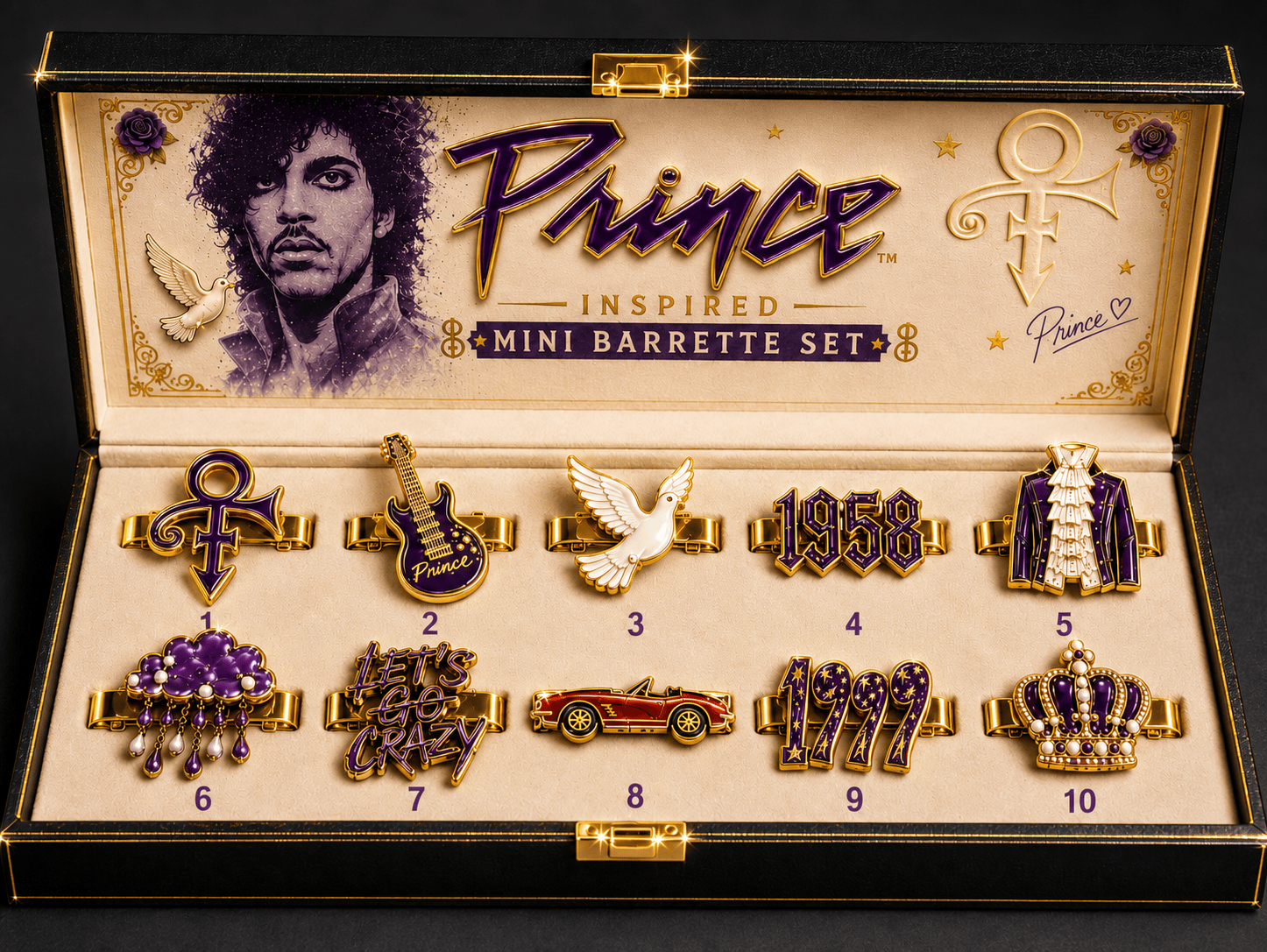 PRCE Elegant Gold Mini Barrettes for Women TTTT
